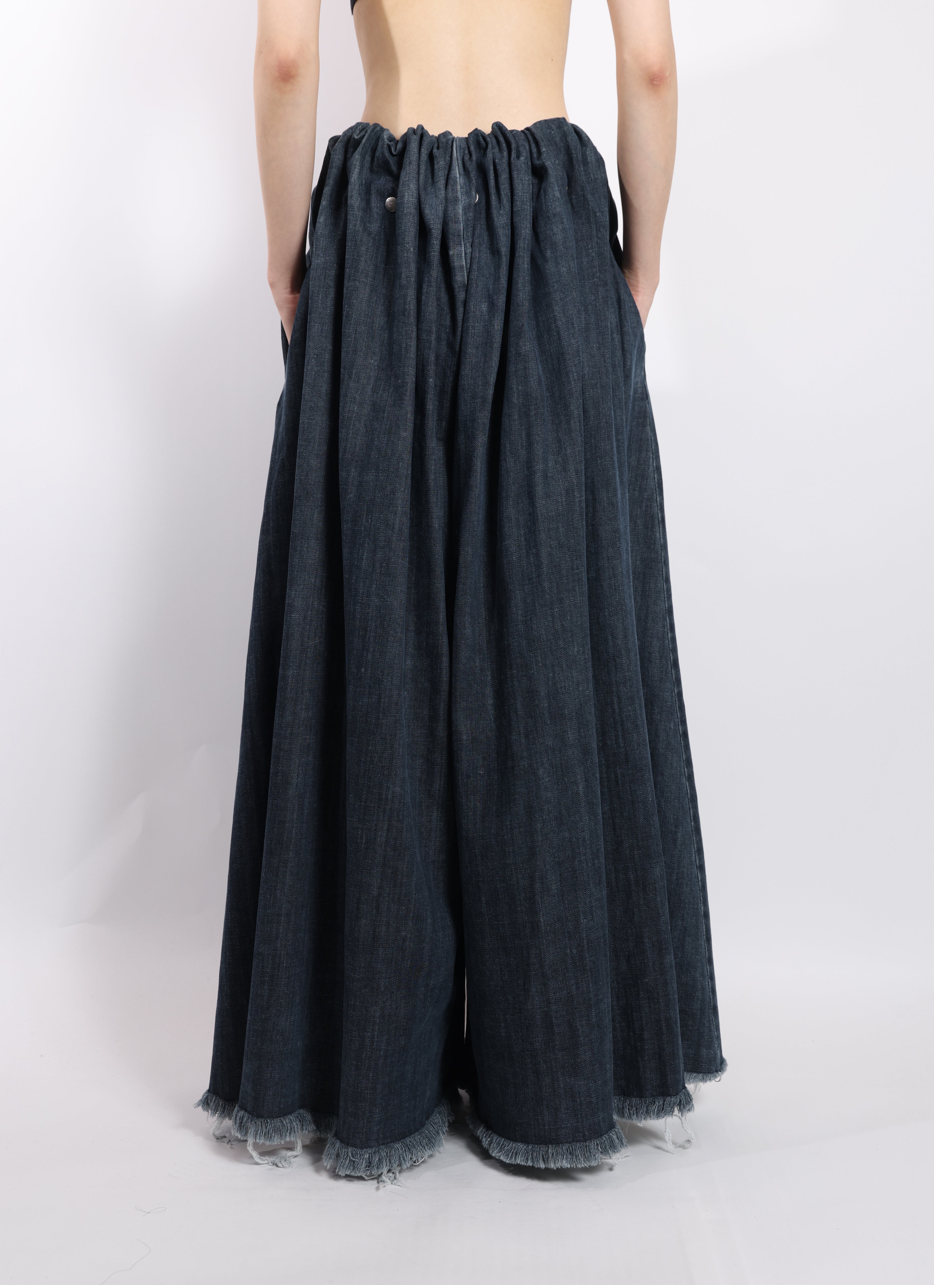 Ruffle Waist Snap Button Trousers