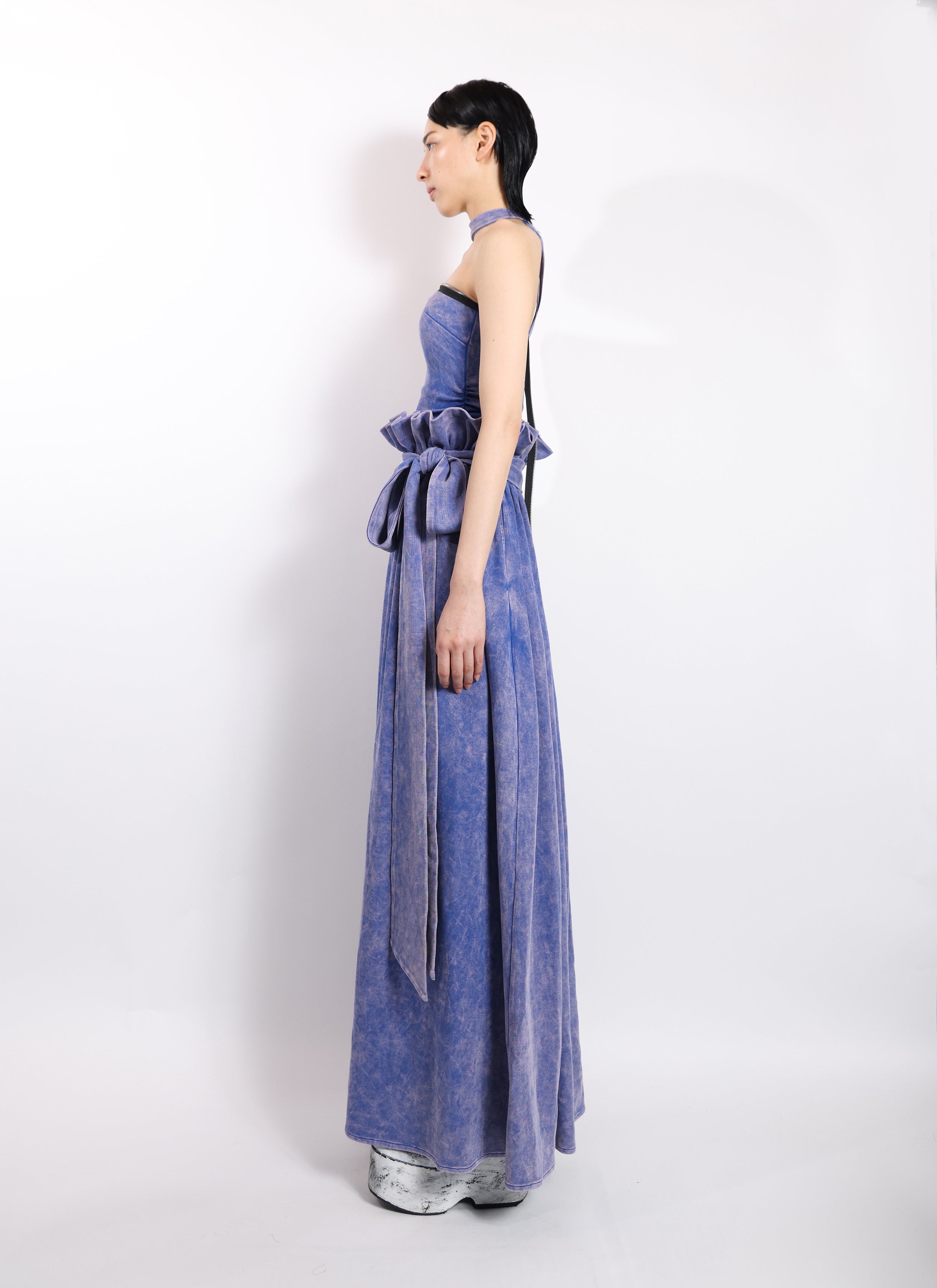 Ruffle Waist Belted Skirt