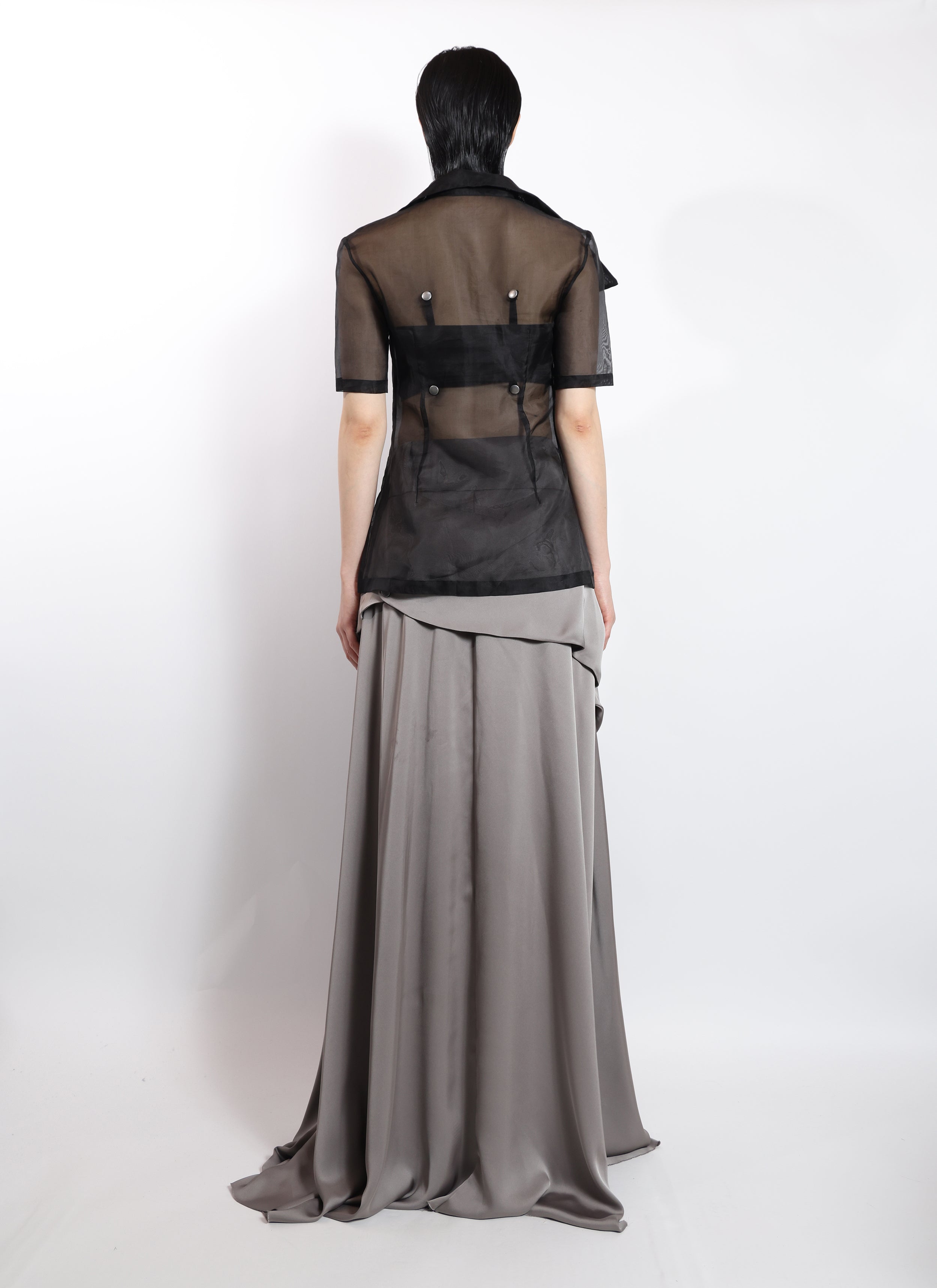 Stand Collar Sheer Jacket