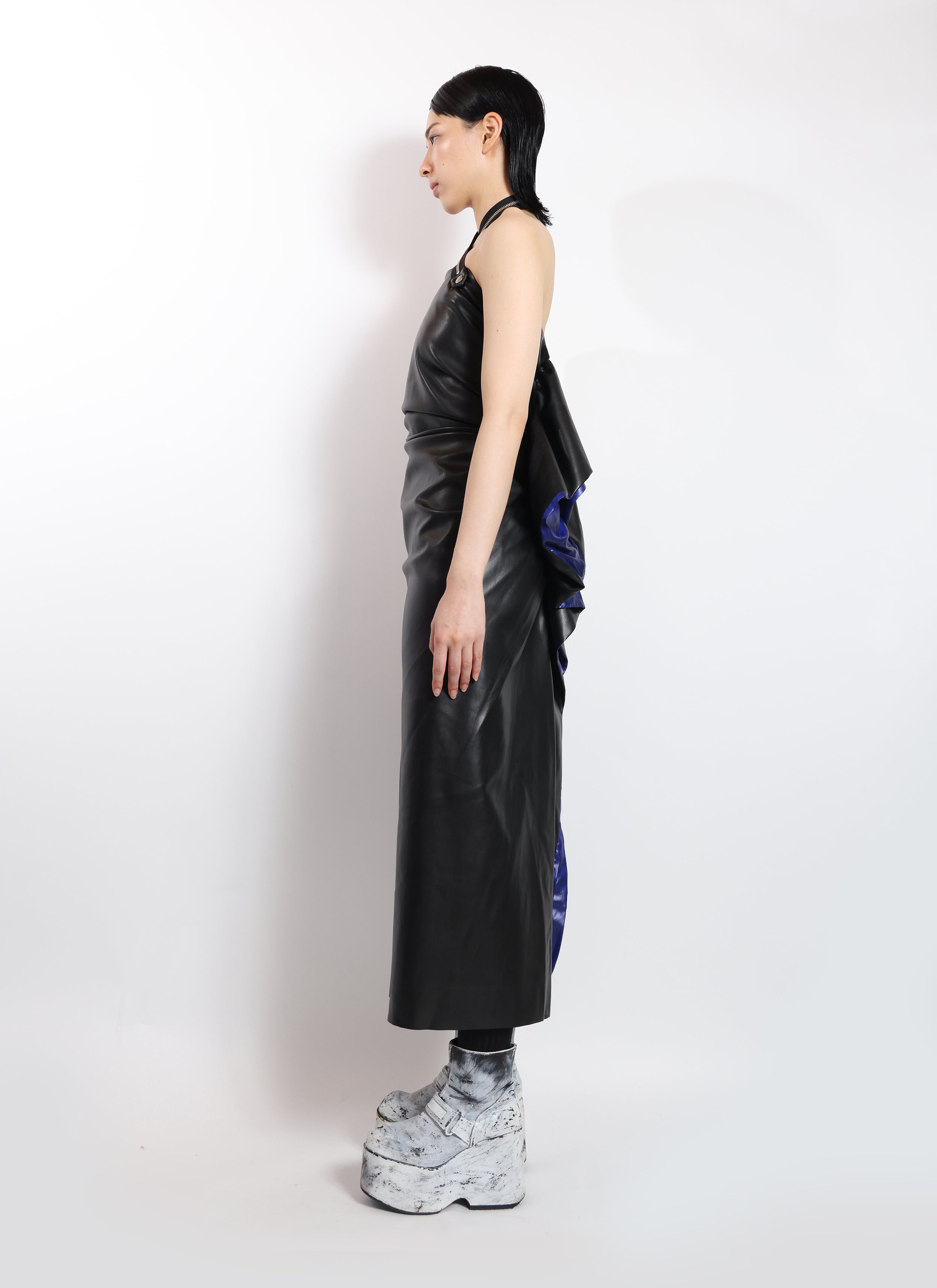 Zipper Strap Wrap Dress